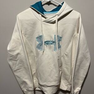Under Armour Women’s's Cream Hoodie with Blue Accent
